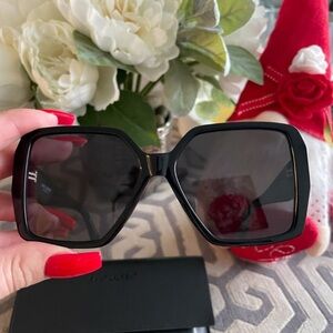 Yves Saint Laurent Black Geometric Sunglasses